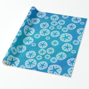 Papier Cadeau Dollar de sable blanc et Motif bleu