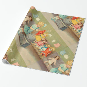 Papier Cadeau Dolly Lave fille Vintage Jouer Poupées mignonne