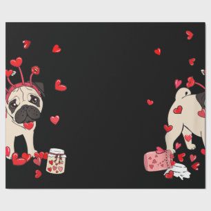 Papier Cadeau Don de Chien Valentine Jour de la Saint Valentin