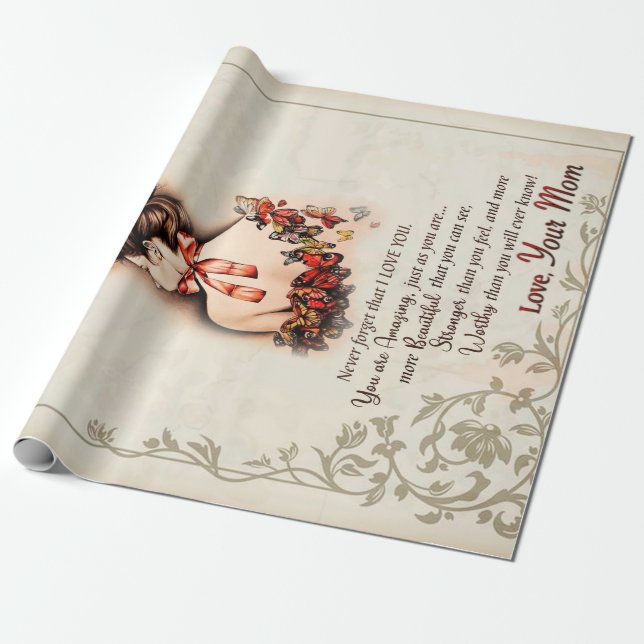 Papier Cadeau Don de fille | Lettre À Ma Fille De Maman (Déroulé)