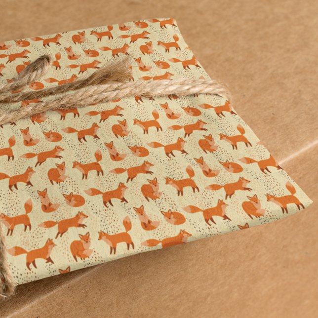 Papier Cadeau Don du Motif Red Fox mignon (Créateur téléchargé)