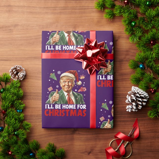 Papier Cadeau Donald Trump à la maison pour Noël (Cadeau de vacances)