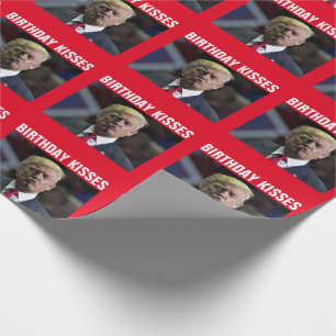 PAPIER CADEAU DONALD TRUMP ANNIVERSAIRE D'ENFANCE KISS
