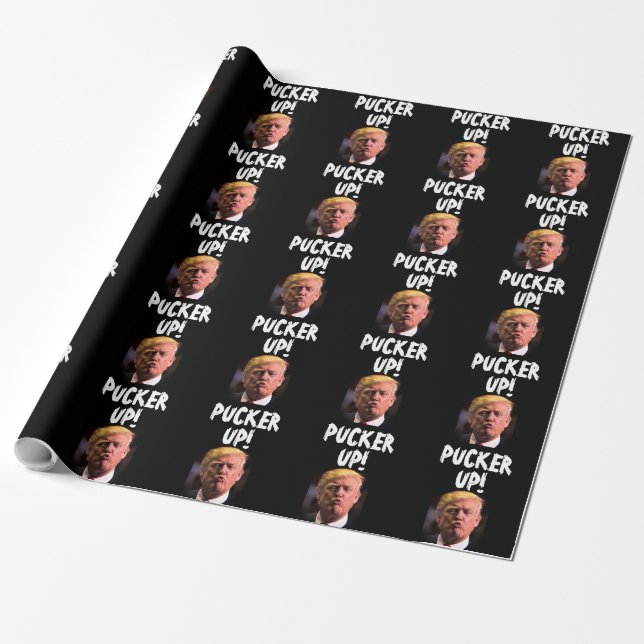 PAPIER CADEAU DONALD TRUMP BAISER DRÔLE (Déroulé)