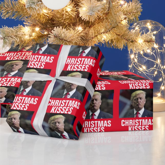 PAPIER CADEAU DONALD TRUMP CHRISTMAS KISS WRAPPER PAPIER (Vacances)