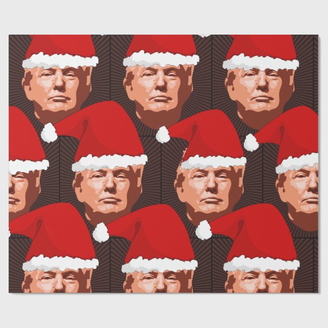 Papier Cadeau DONALD TRUMP CHRISTMAS PÈRE NOËL Wrapper Paper (Plat)