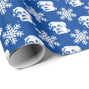 Papier Cadeau Donald Trump et les flocons de neige Motif de Noë