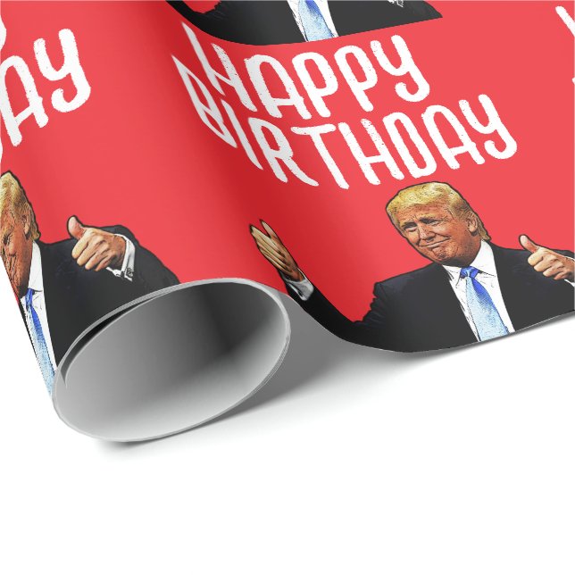 PAPIER CADEAU DONALD TRUMP JOLI LIVRE D'ANNIVERSAIRE D'ANNIVERSA (Coin rond)
