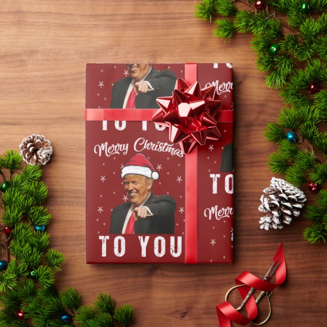 Papier Cadeau Donald Trump Joyeux Noël drôle (Cadeau de vacances)