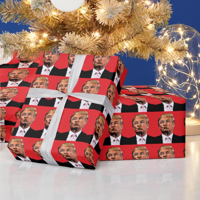 PAPIER CADEAU DONALD TRUMP KISS CHRISTMAS WRAPPING PAPER (Vacances)