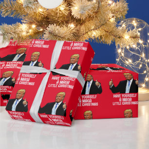 Papier Cadeau DONALD TRUMP MAGA PETIT LITTLE Christmas WRAPPER P