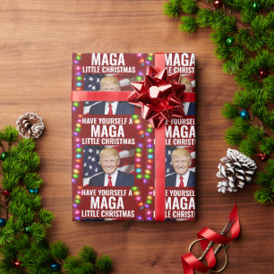 Papier Cadeau DONALD TRUMP MAGA PETIT papier d'emballage de Noël