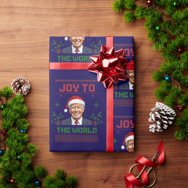 Papier Cadeau Donald Trump Noël Joie au monde (Cadeau de vacances)