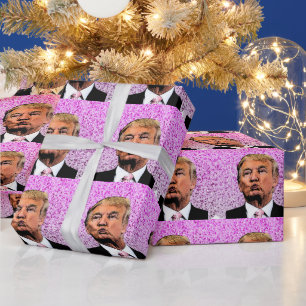 PAPIER CADEAU DONALD TRUMP PARTIES SCINTILLANT CHRISTMAS KISS WR
