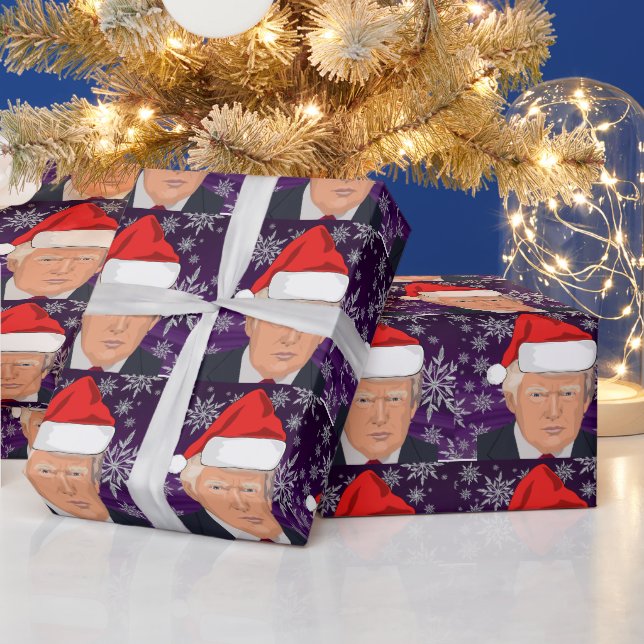 Papier Cadeau DONALD TRUMP SANTA HAT Wrapper Paper (Vacances)