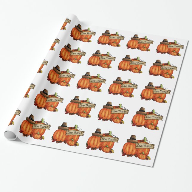 Papier Cadeau Donnez les citrouilles de mercis (Déroulé)