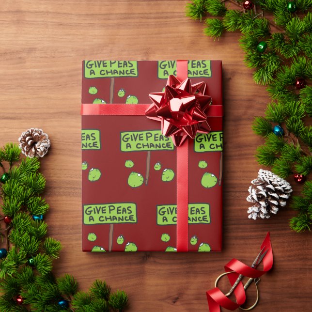 Papier Cadeau Donnez une chance aux pois (Cadeau de vacances)