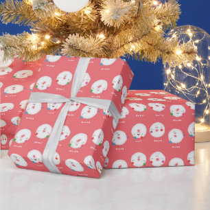 Papier Cadeau Donuts au Sucre Glacé Personnalisés pour Noël
