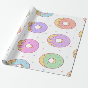 Papier Cadeau Donuts Colorés Tendance Cool