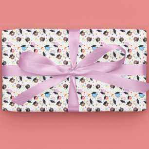 Papier Cadeau Donuts et Diplômes Motif de Remise de Diplômes