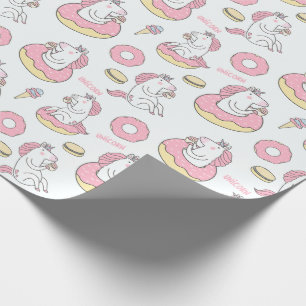 Papier Cadeau Donuts et licornes Motif lunaire