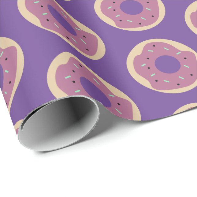 Papier Cadeau Donuts Mignons Halloween Paillettes Glaçage (Coin rond)
