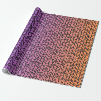 Papier Cadeau Doodles sur Orange & Purple