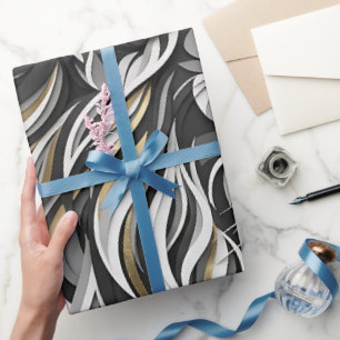 Papier cadeau doré à crinière de lion abstrait