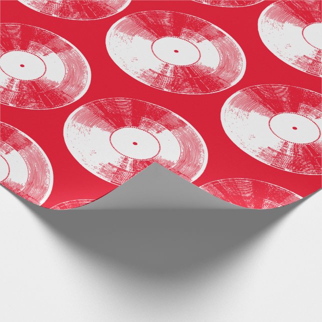 Papier Cadeau Dossier de vinyle rouge (Coin)