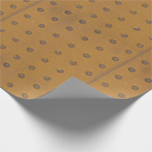 Papier Cadeau Dot d'or Faux métal rouillé industriel