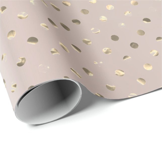 Papier Cadeau Dots de Confetti Foxier Doré Métallurgique Pearly  (Coin rond)