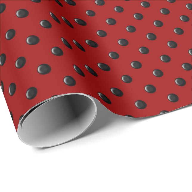Papier Cadeau Dots-rouges-et-noirs-ladybug (Coin rond)