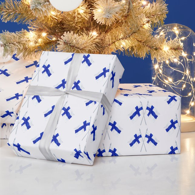 Papier Cadeau Double drapeau de Finlande (Vacances)