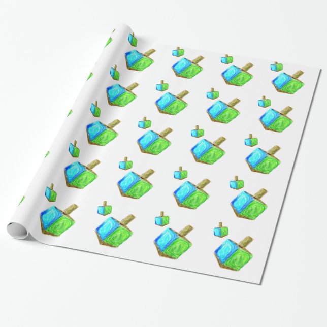 Papier Cadeau Double Dreidels (Déroulé)