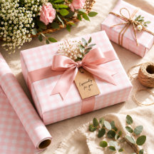 Douce Anniversaire Gingham Rose Tendre