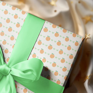 Papier Cadeau Douce Baby Shower Élégante Pêche