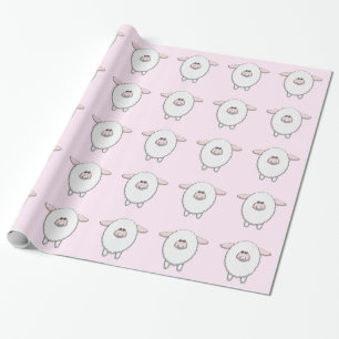 Papier Cadeau Douce Baby Shower Mouton Rose
