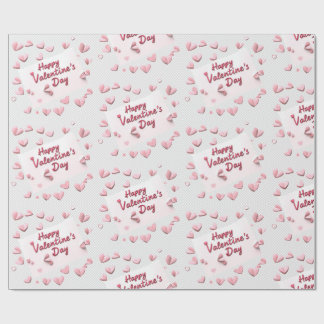 Papier Cadeau Douce Dispersion : Cœurs Corail et Rose Pâle