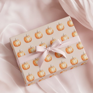 Papier Cadeau Douce Petite Fille Citrouille Baby Shower