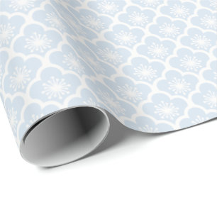Papier Cadeau Douce Sakura Neutre - Bleu Poudre