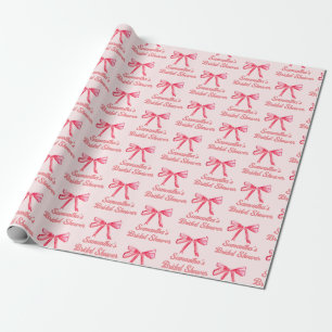 Papier Cadeau Douceur Rose Personnalisée Nœud Papillon Féminin E