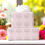 Papier Cadeau Douche de Mariée Rose Noir Chic Script<br><div class="desc">Papier d'emballage de douche de mariée rose poudré et noir avec une typographie noire élégante. Plus de produits avec ce design sont dans la collection ci-dessous.</div>