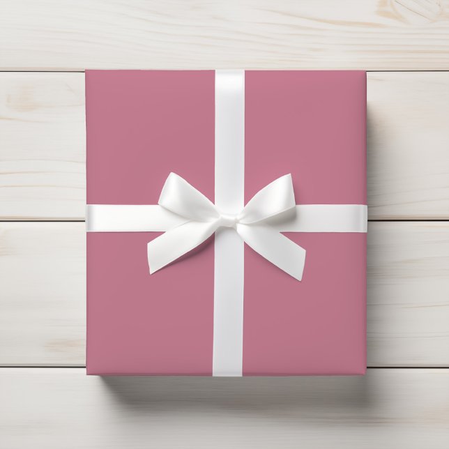 Papier Cadeau Doux Dusty Rose Mauve rose couleur solide (Créateur téléchargé)