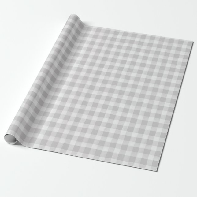 Papier Cadeau Doux Gris Blanc Anglais Pays Vérifier Cadeau Plaid (Déroulé)
