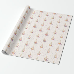 Papier Cadeau Doux Panda Pastel Bébé 1er Anniversaire