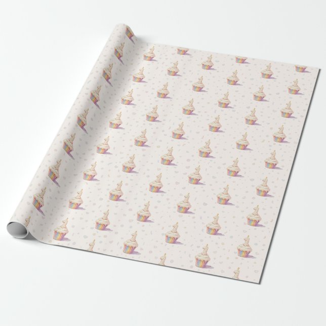 Papier Cadeau Doux Panda Pastel Bébé 1er Anniversaire (Déroulé)