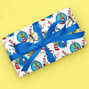 Papier Cadeau Dr Seuss   Caractères avec Motif de crayons