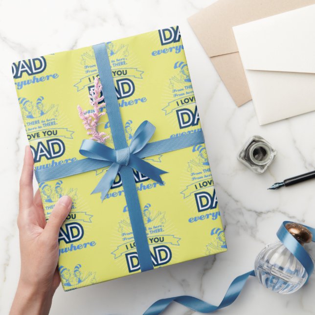 Papier Cadeau Dr Seuss | Je t'aime Papa partout (Cadeaux)