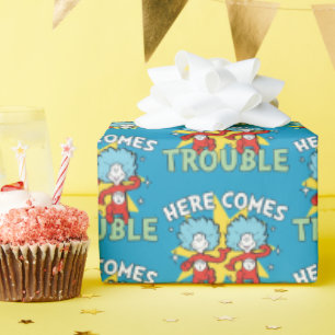 Papier Cadeau Dr Seuss Une Chose Deux Ici, C'Est Difficile