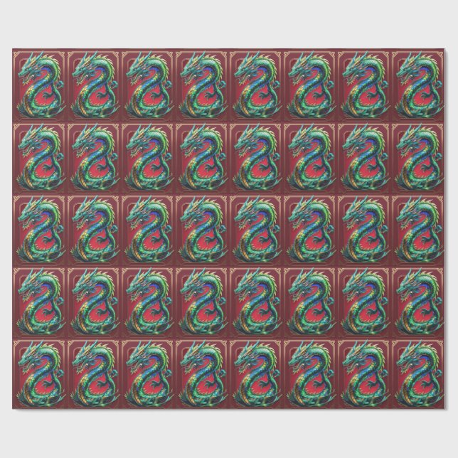 Papier Cadeau Dragon (Plat)